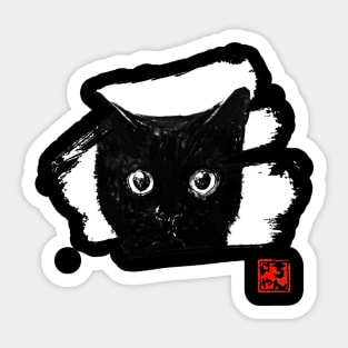 cat head for dark Sticker